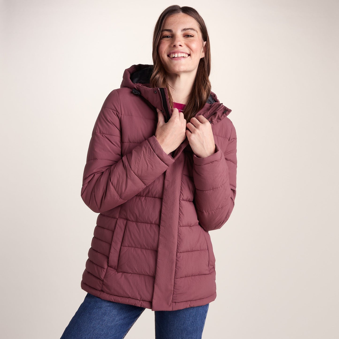 Sleight Womens Short Insulated Parka - Burgundy