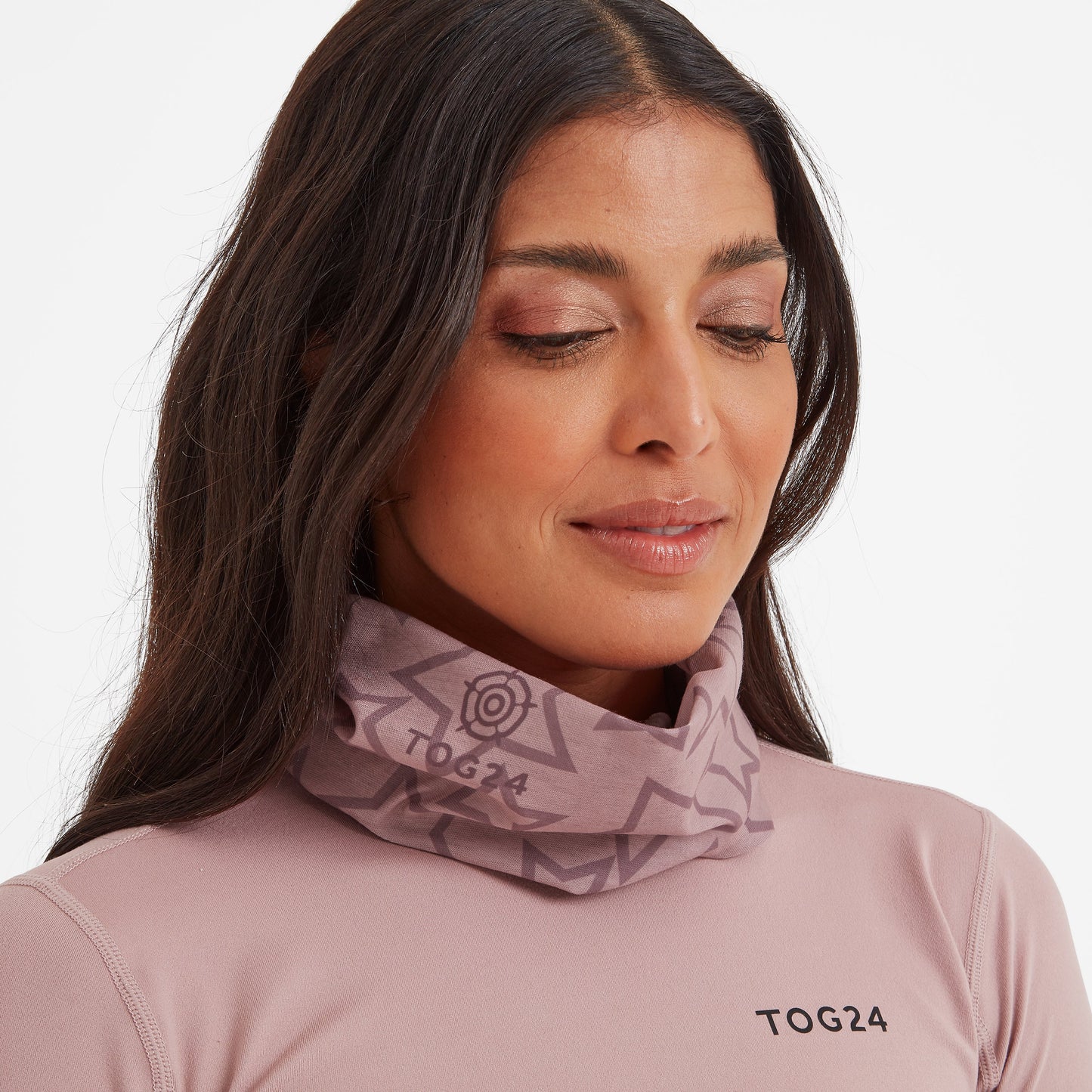 Snood Multifunctional Neck Warmer - Faded Pink Star Print