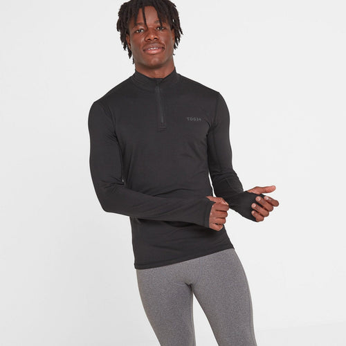 Snowdon Mens Thermal Quarter Zip Base Layer - Black