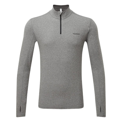 Snowdon Mens Thermal Quarter Zip Base Layer - Grey Marl