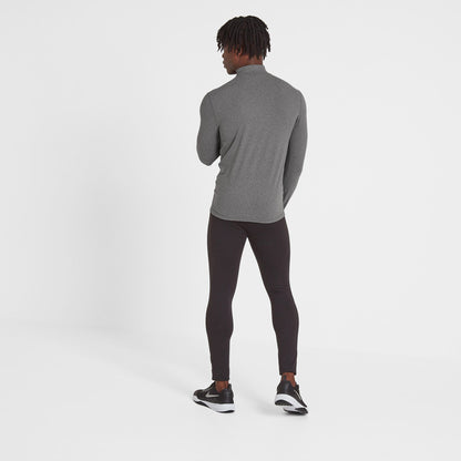 Snowdon Mens Thermal Quarter Zip Base Layer - Grey Marl
