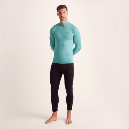 Snowdon Mens Thermal Quarter Zip Base Layer - Steel Teal