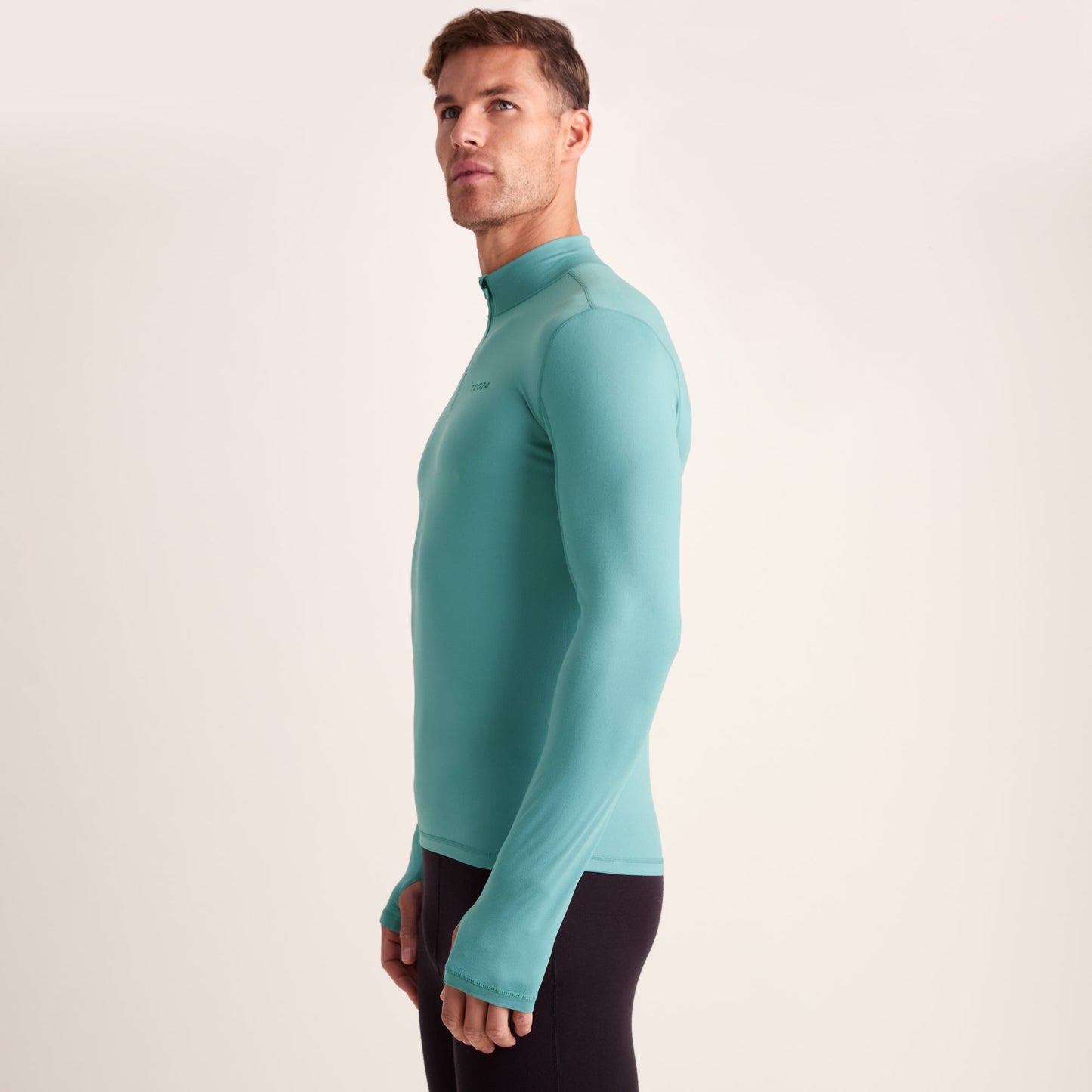 Snowdon Mens Thermal Quarter Zip Base Layer - Steel Teal