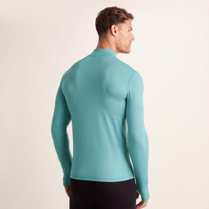 Snowdon Mens Thermal Quarter Zip Base Layer - Steel Teal