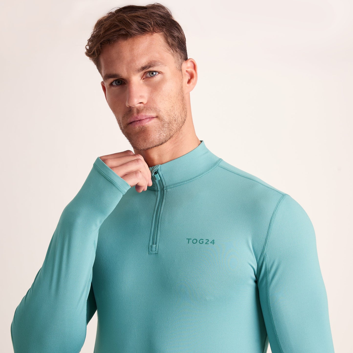 Snowdon Mens Thermal Quarter Zip Base Layer - Steel Teal