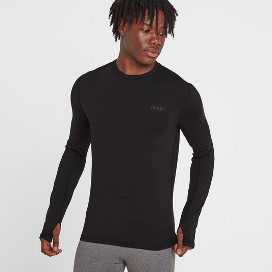 Snowdon Mens Thermal Crew Neck Base Layer - Black