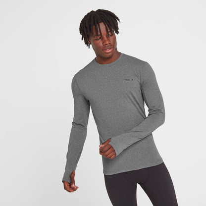 Snowdon Mens Thermal Crew Neck Base Layer - Grey Marl