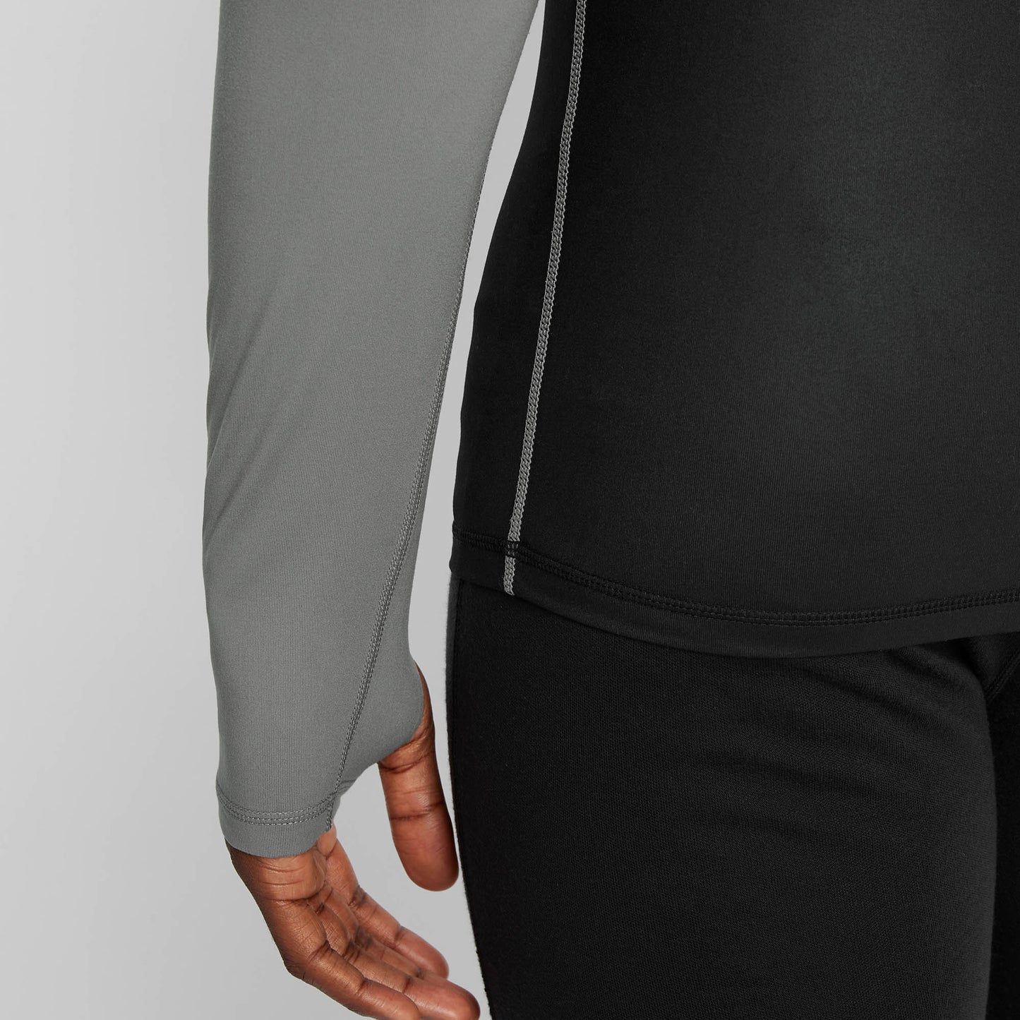 Snowdon Mens Thermal Crew Neck Base Layer - Grey Mountain Print