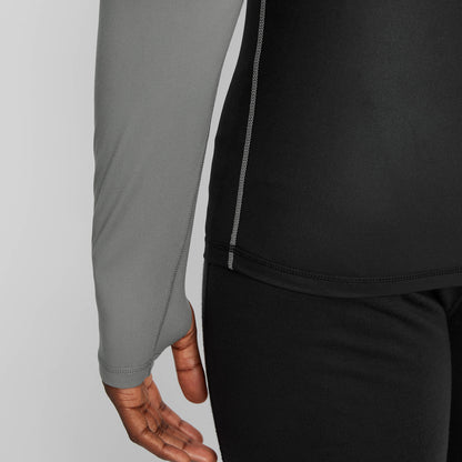 Snowdon Mens Thermal Crew Neck Base Layer - Grey Mountain Print