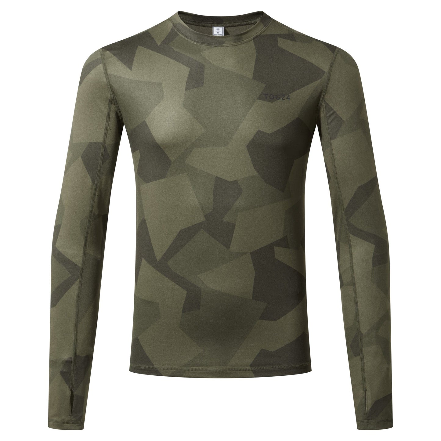 Snowdon Mens Thermal Crew Neck Base Layer - Khaki Camo Print