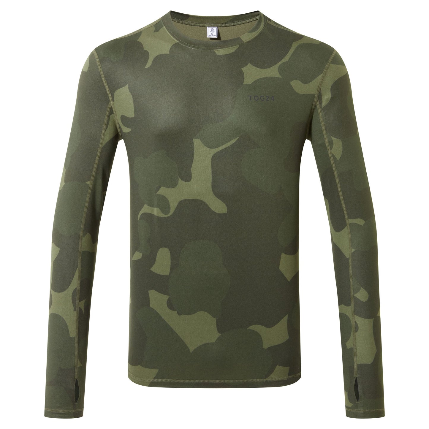 Snowdon Mens Thermal Crew Neck Base Layer - Khaki Pixelated Camo