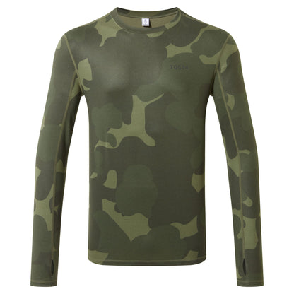 Snowdon Mens Thermal Crew Neck Base Layer - Khaki Pixelated Camo