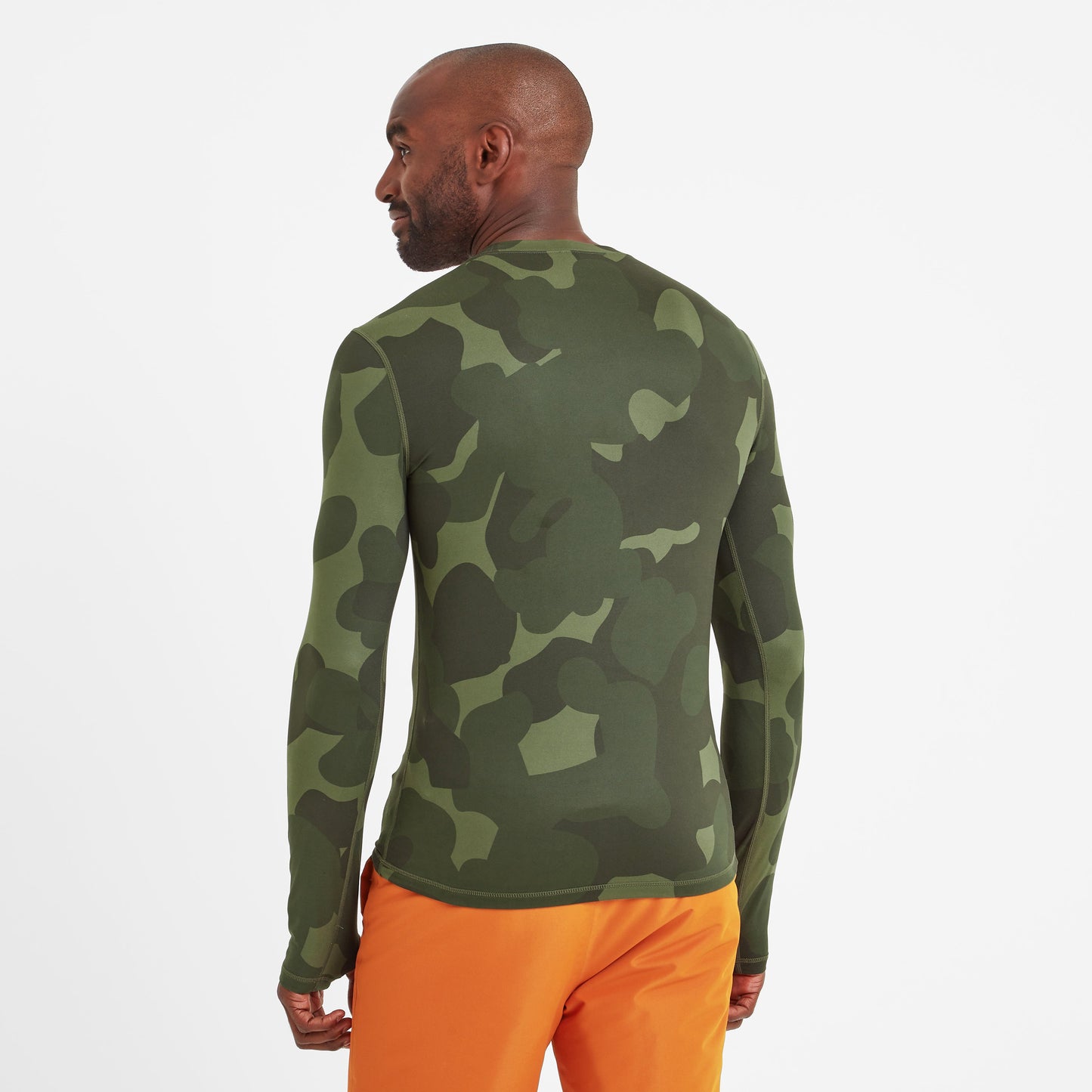 Snowdon Mens Thermal Crew Neck Base Layer - Khaki Pixelated Camo