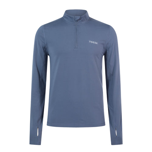 Snowdon Mens Thermal Quarter Zip Base Layer - Smokey Blue