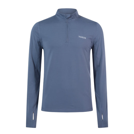 Snowdon Mens Thermal Quarter Zip Base Layer - Smokey Blue