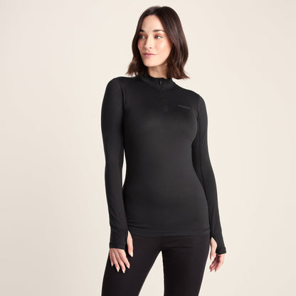 Snowdon Womens Thermal Base Layer Quarter Zip - Black