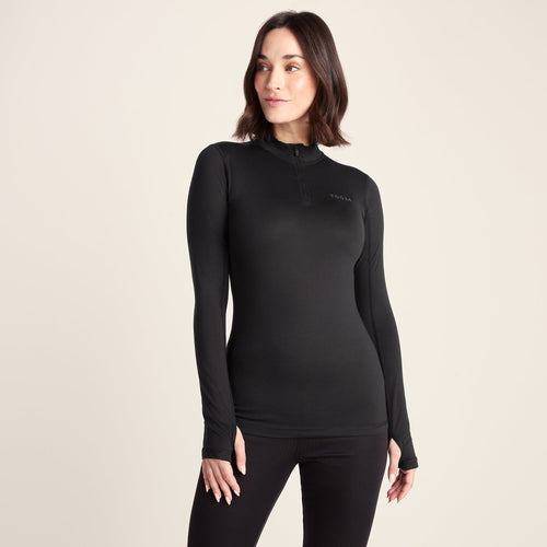 Snowdon Womens Thermal Base Layer Quarter Zip - Black