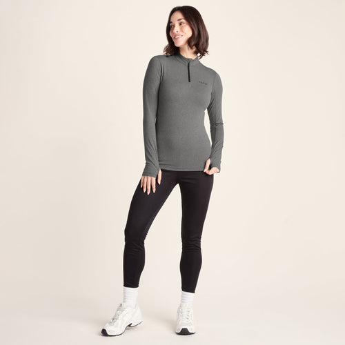 Snowdon Womens Thermal Base Layer Quarter Zip - Grey Marl