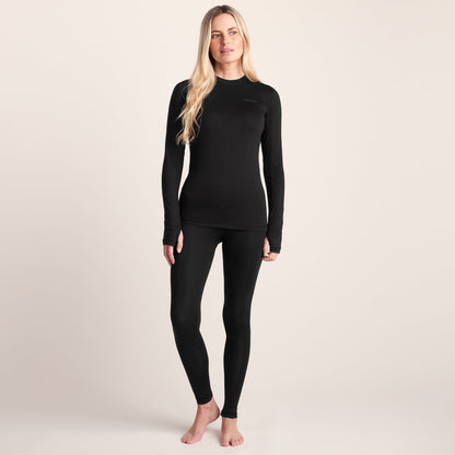 Snowdon Womens Thermal Crew Neck Base Layer - Black