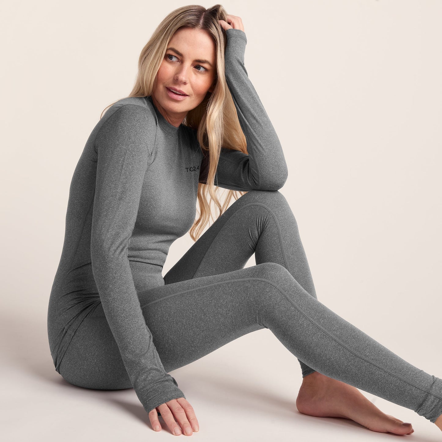 Snowdon Womens Thermal Crew Neck Base Layer - Grey Marl