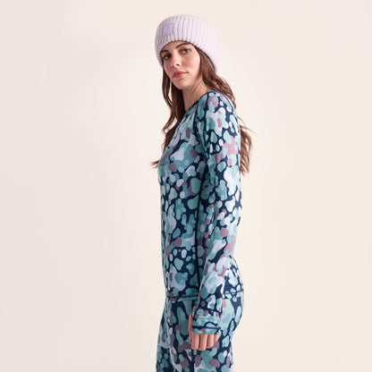 Snowdon Womens Thermal Crew Neck Base Layer - Scatter Print