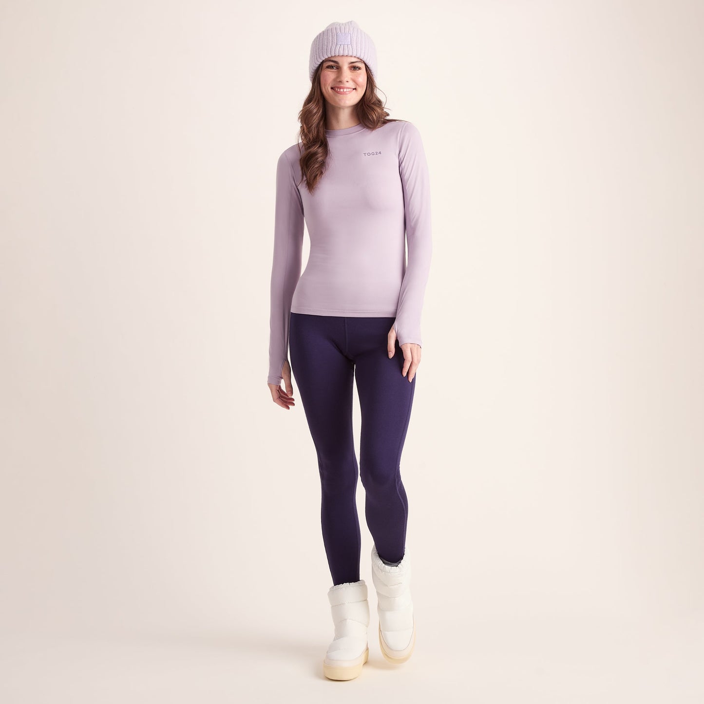 Snowdon Womens Thermal Crew Neck Base Layer - Lavender Grey