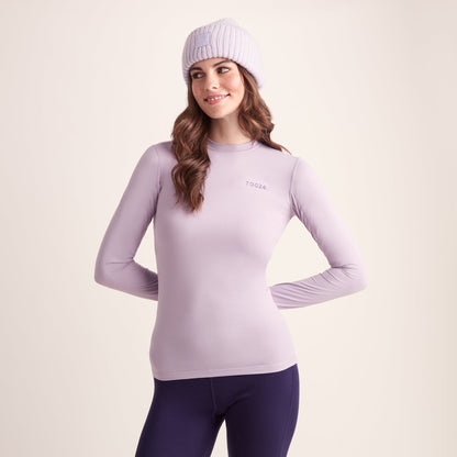 Snowdon Womens Thermal Crew Neck Base Layer - Lavender Grey