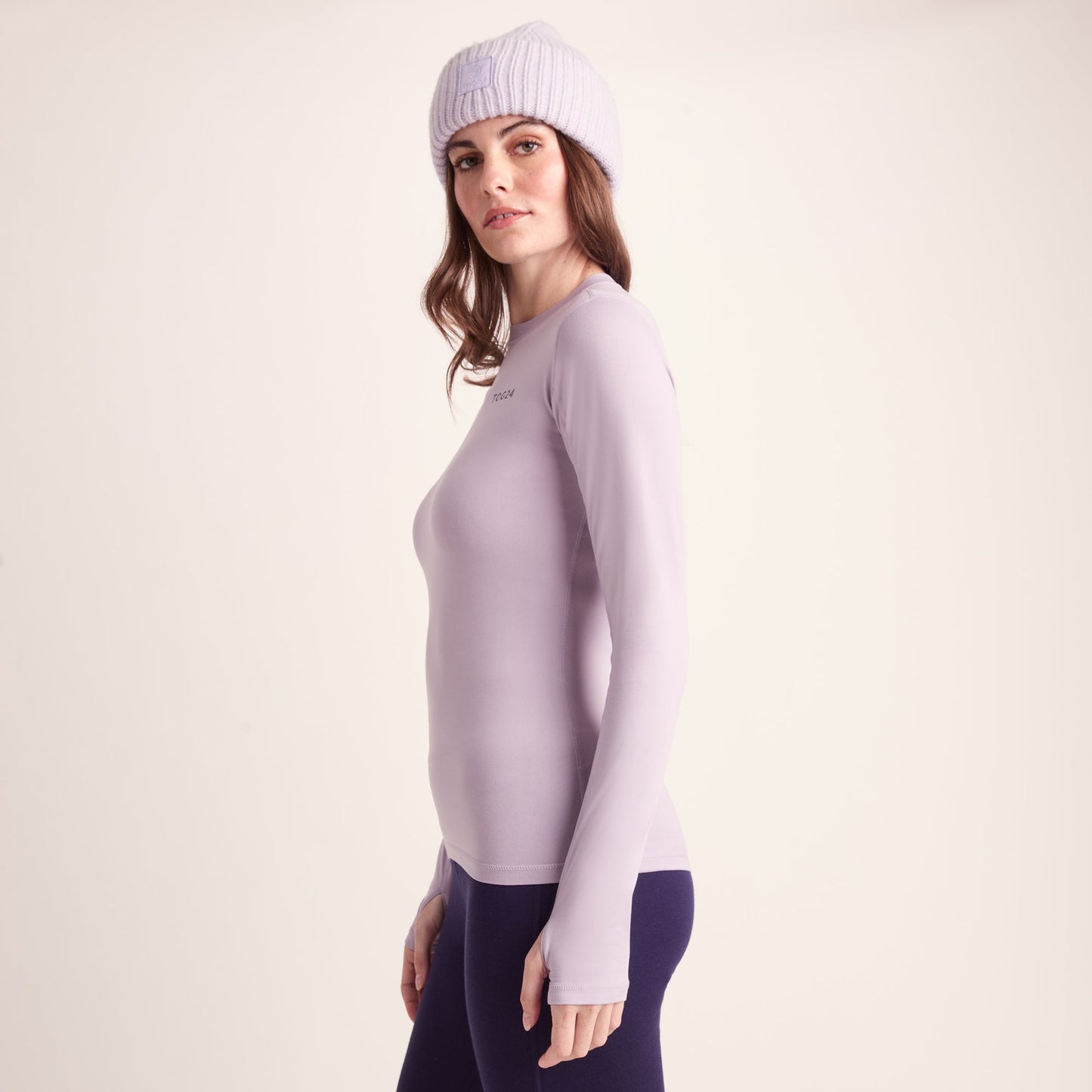 Snowdon Womens Thermal Crew Neck Base Layer - Lavender Grey