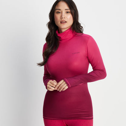 Snowdon Womens Thermal Roll Neck Base Layer - Raspberry Gradient