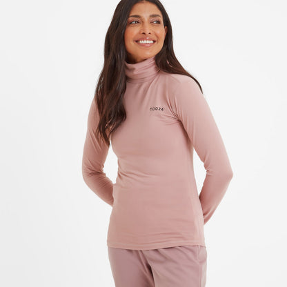 Snowdon Womens Thermal Roll Neck Base Layer - Faded Pink
