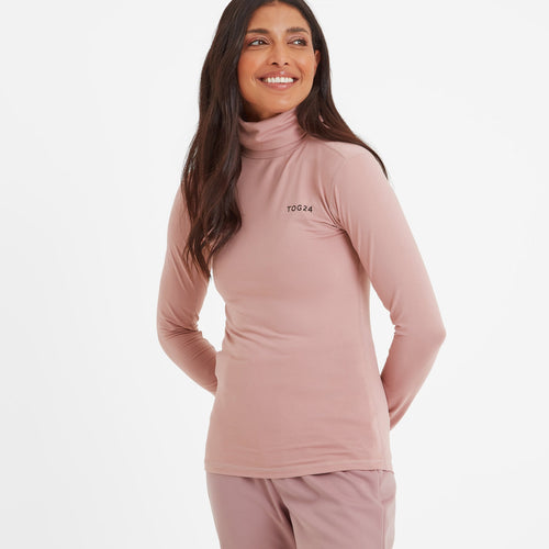 Snowdon Womens Thermal Roll Neck Base Layer - Faded Pink
