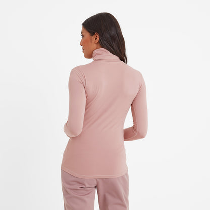 Snowdon Womens Thermal Roll Neck Base Layer - Faded Pink