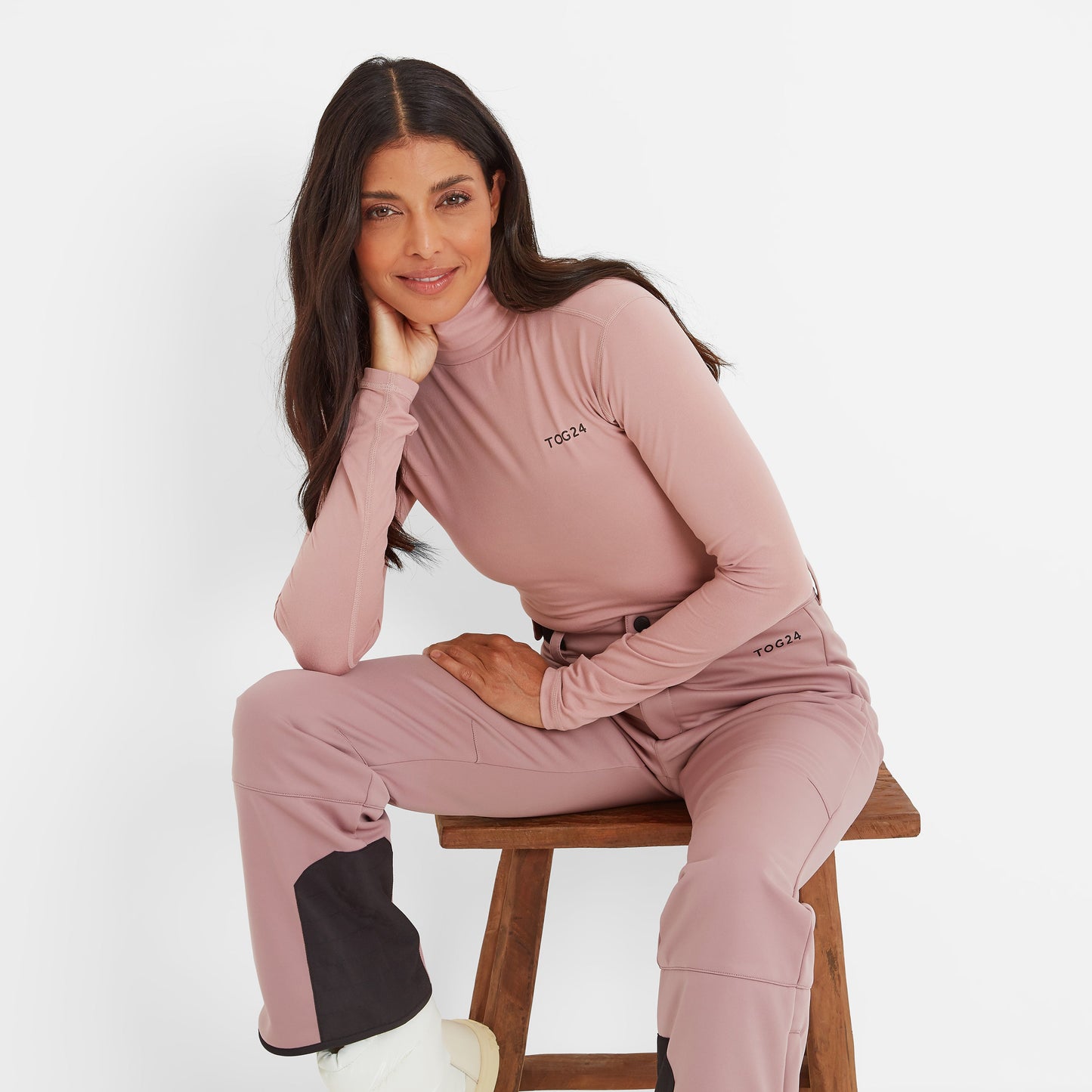 Snowdon Womens Thermal Roll Neck Base Layer - Faded Pink