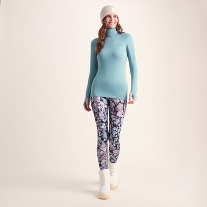 Snowdon Womens Thermal Roll Neck Base Layer - Mist Grey