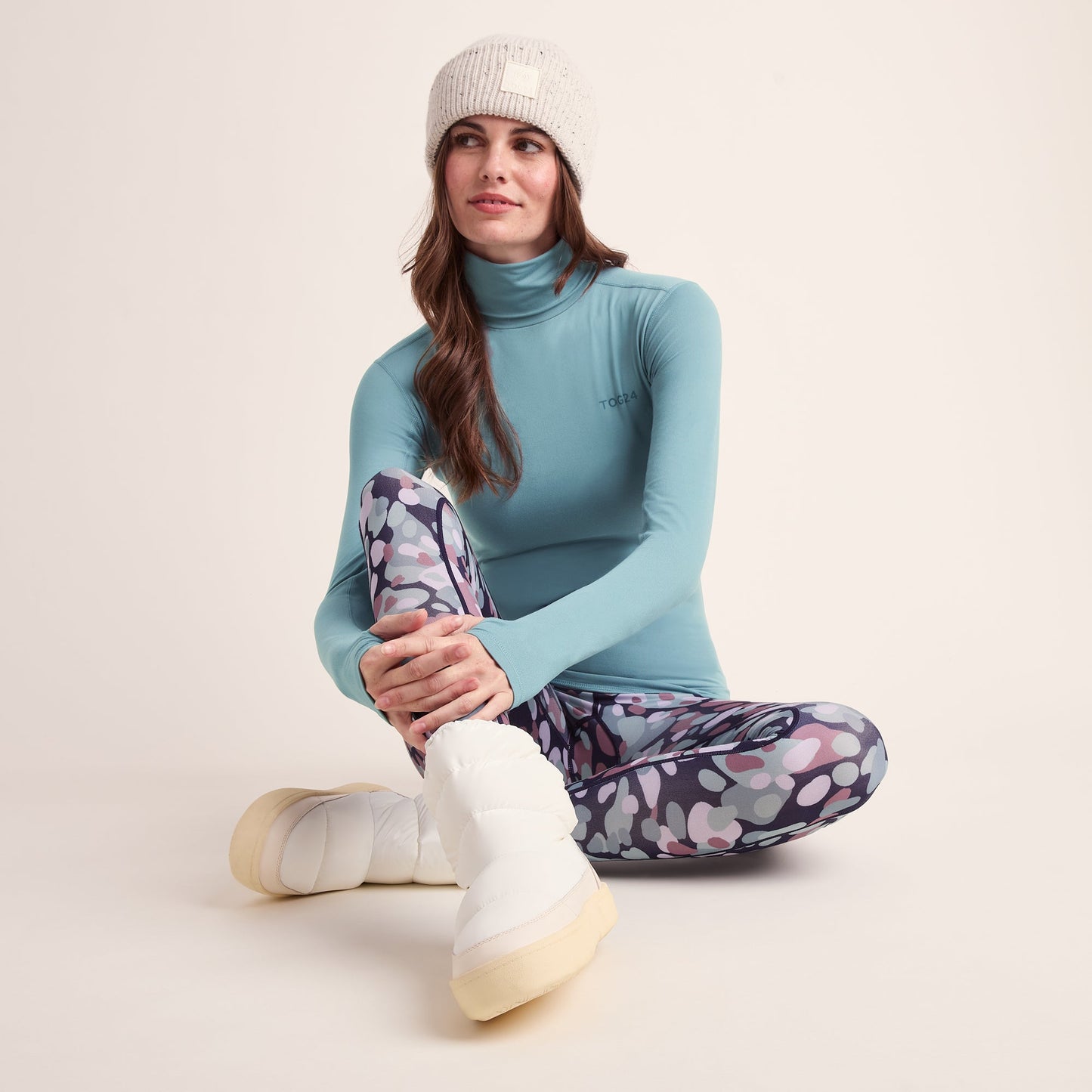 Snowdon Womens Thermal Roll Neck Base Layer - Mist Grey