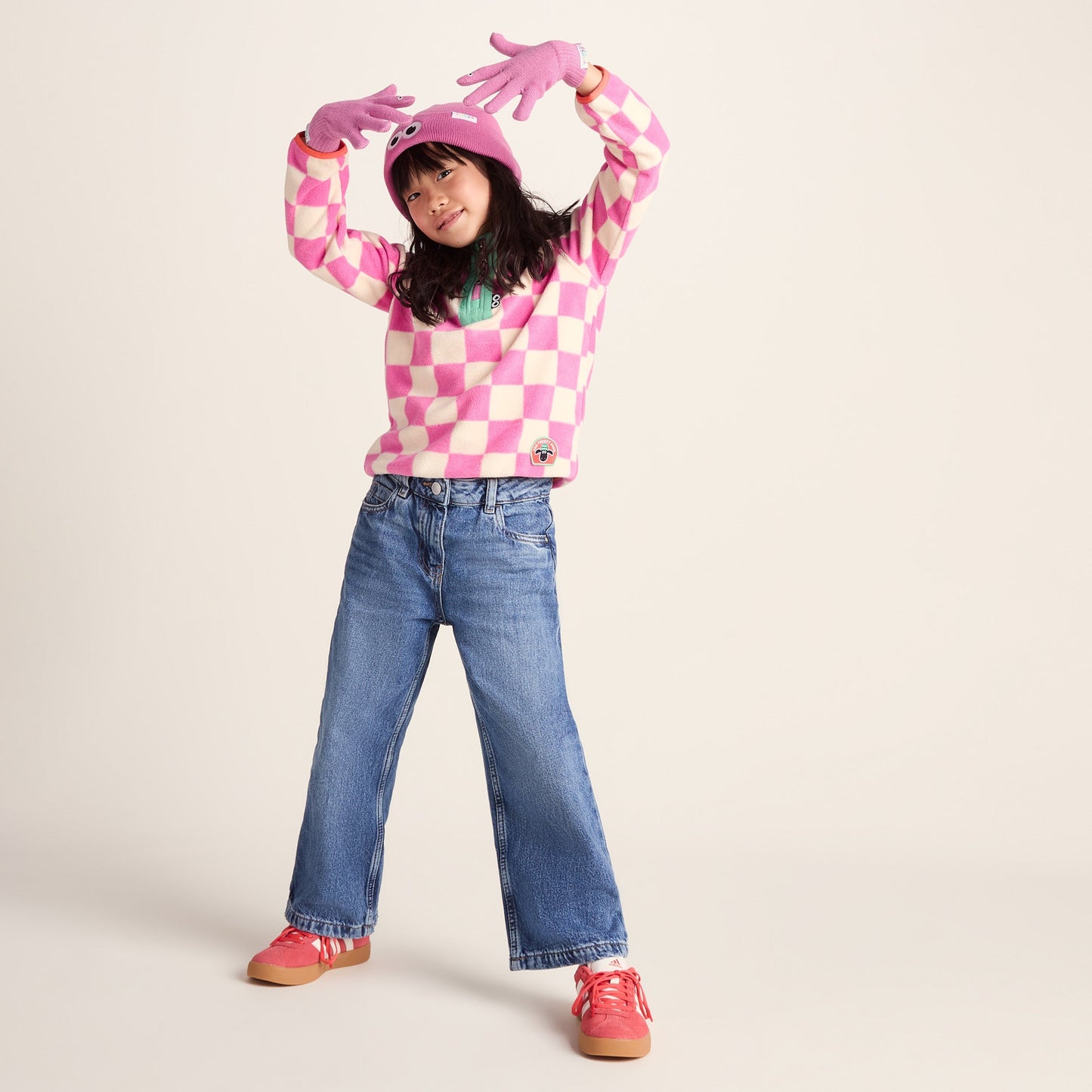 Soay Kids Shaun the Sheep Knit Gloves - Piglet Pink