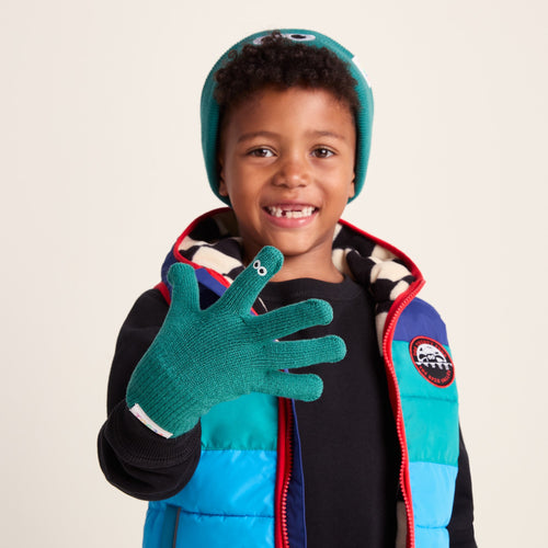 Soay Kids Shaun the Sheep Knit Gloves - Jungle Green
