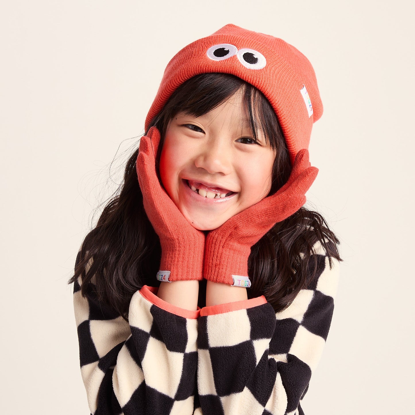 Soay Kids Shaun the Sheep Knit Gloves - Satsuma Orange
