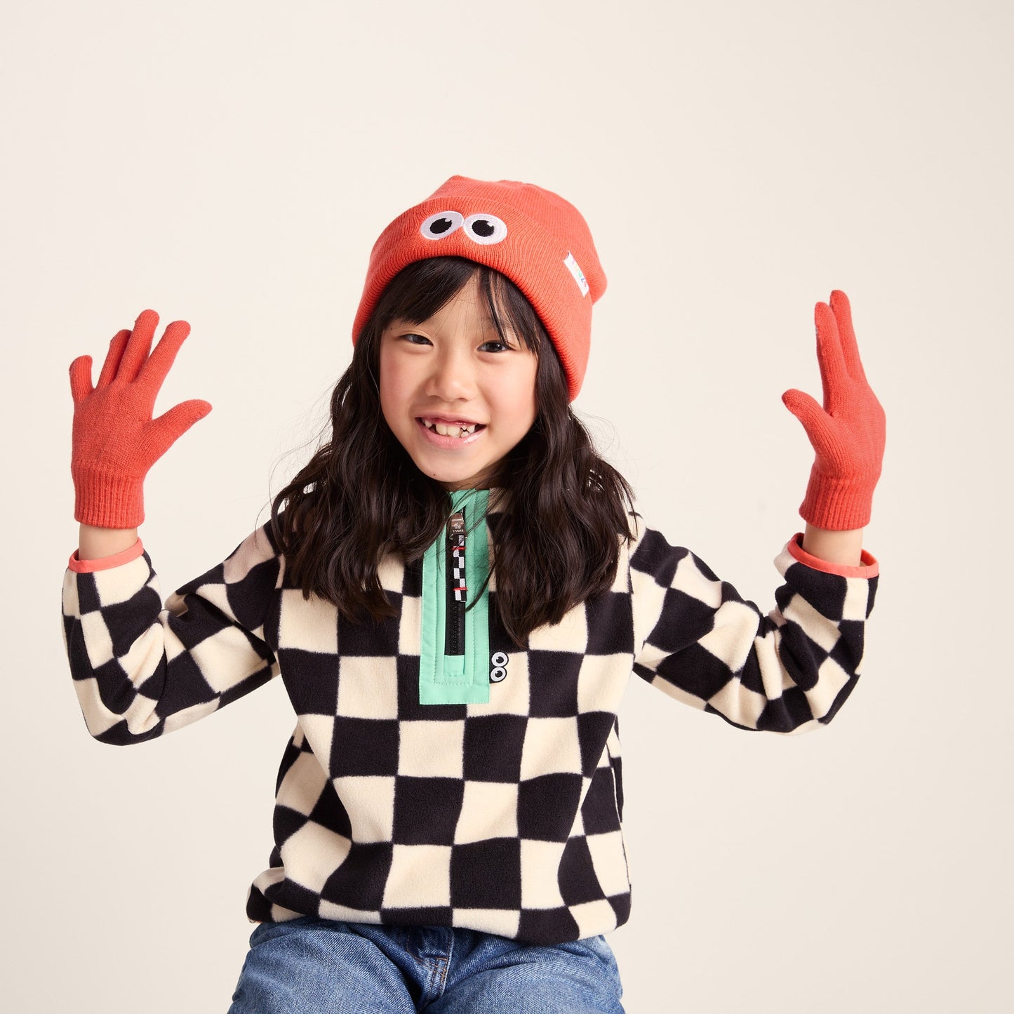 Soay Kids Shaun the Sheep Knit Gloves - Satsuma Orange