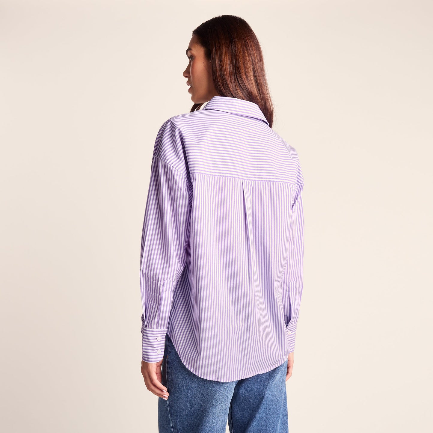 Sofia Womens Long Sleeve Oversized Shirt - Lilac Blossom