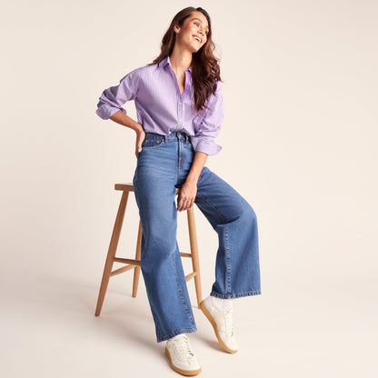 Sofia Womens Long Sleeve Oversized Shirt - Lilac Blossom
