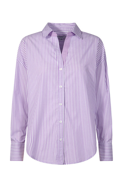 Sofia Womens Long Sleeve Oversized Shirt - Lilac Blossom