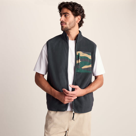 Stark Mens Relaxed Fit Microfleece Gilet - Deep Slate