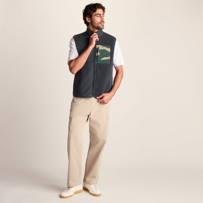 Stark Mens Relaxed Fit Microfleece Gilet - Deep Slate