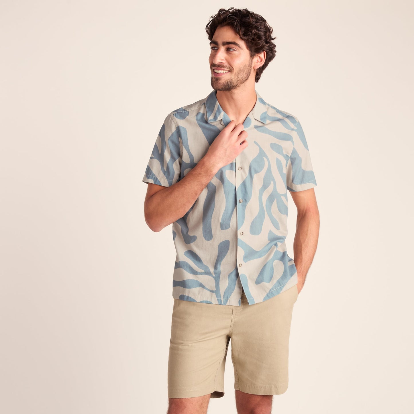 Strichen Mens Short Sleeve 100% Cotton Supersoft Shirt - Summer Sky