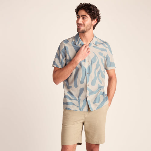 Strichen Mens Short Sleeve 100% Cotton Supersoft Shirt - Summer Sky