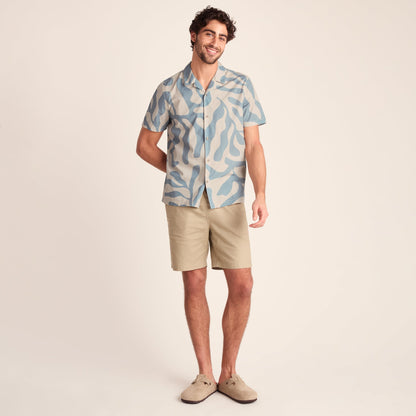 Strichen Mens Short Sleeve 100% Cotton Supersoft Shirt - Summer Sky