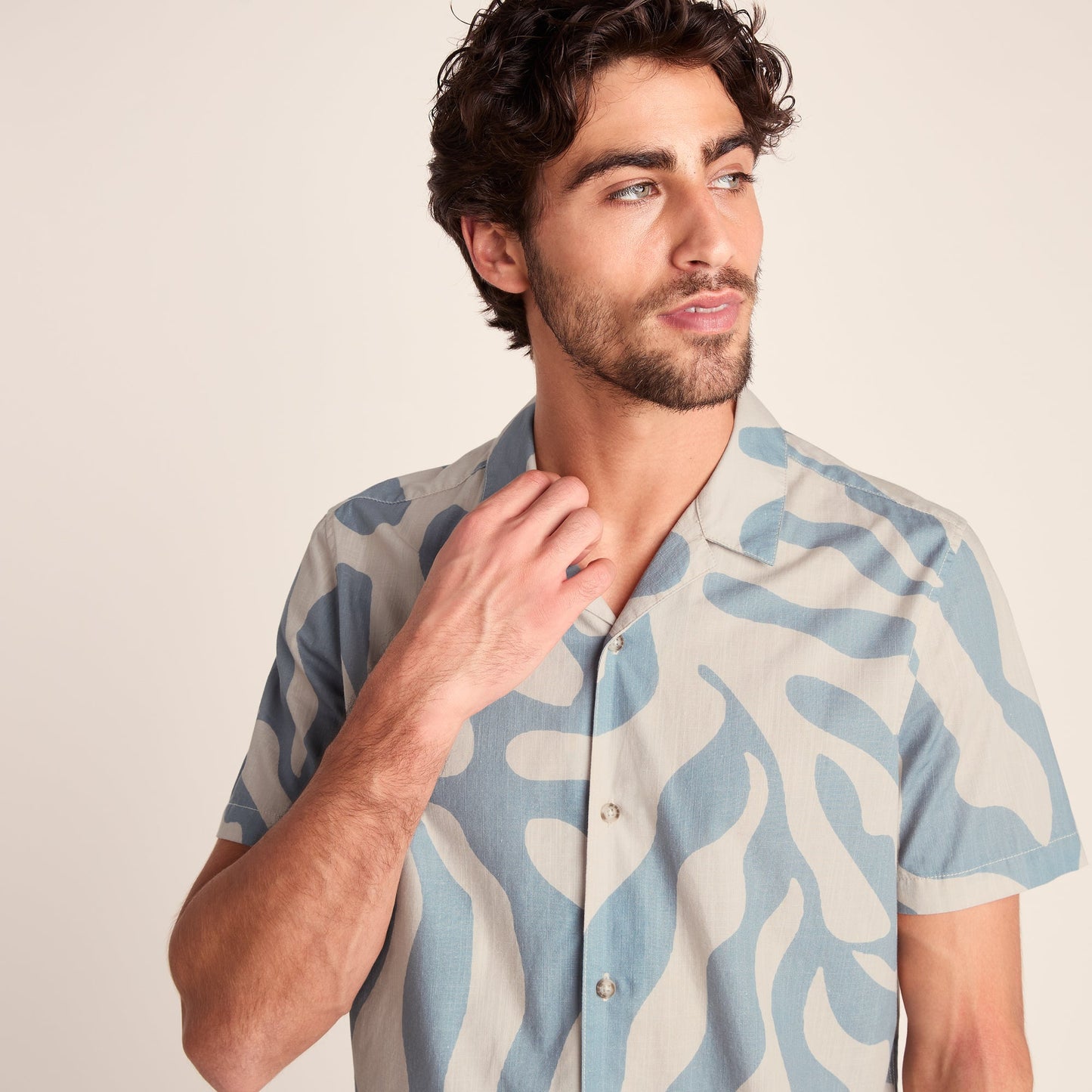 Strichen Mens Short Sleeve 100% Cotton Supersoft Shirt - Summer Sky