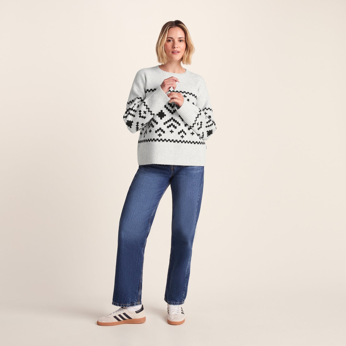 Tamara Womens Chunky Knitted Jumper - Ice Grey Marl