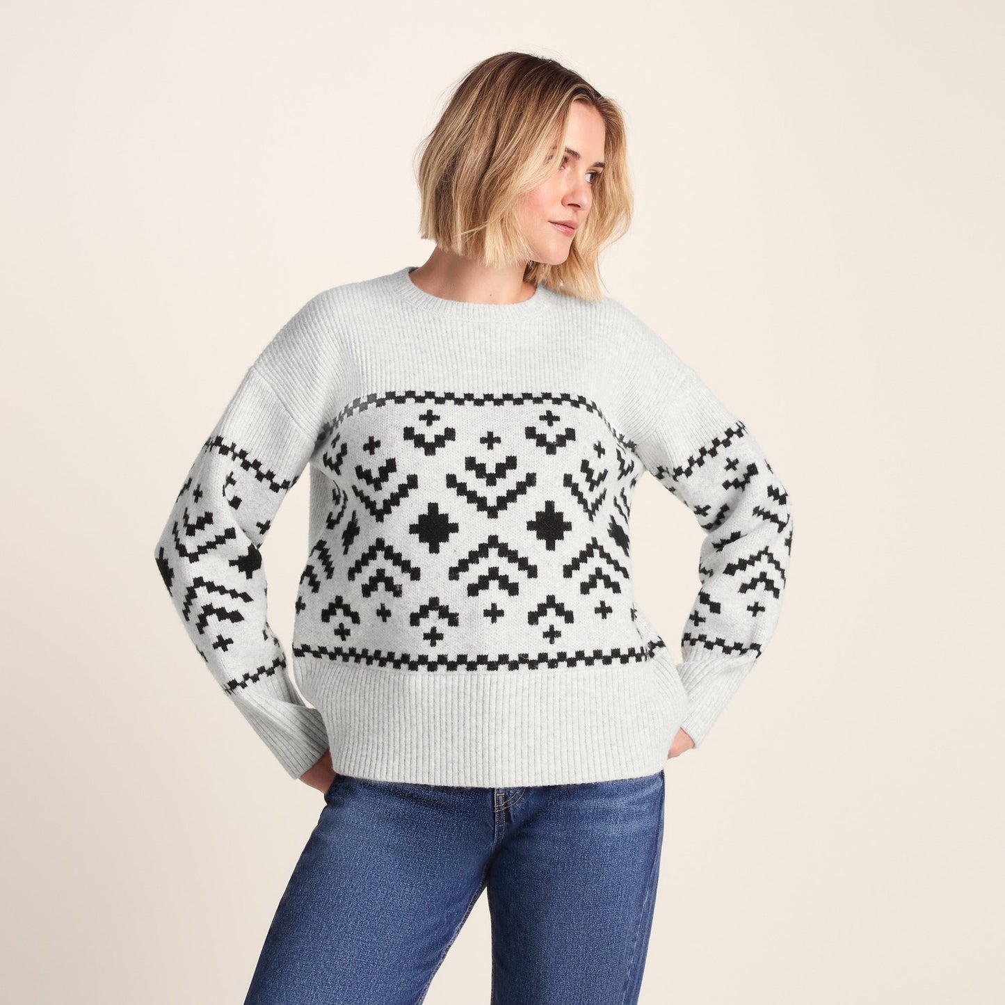 Tamara Womens Chunky Knitted Jumper - Ice Grey Marl